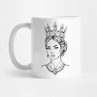 fashionable illustration of a girl in a crown Mug